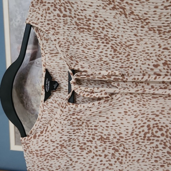 Simply Vera Wang Flowy Top Baloon Sleeve Ruffle Hem Small Bohemian Cottagecore - Picture 9 of 11